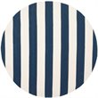 Safavieh Montauk 4' Round Hand Woven Cotton Rug in Navy and Ivory