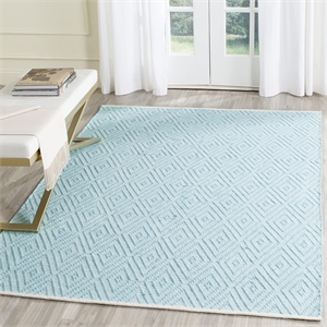 Safavieh Montauk 5' X 8' Hand Woven Cotton Rug in Turquoise and Ivory