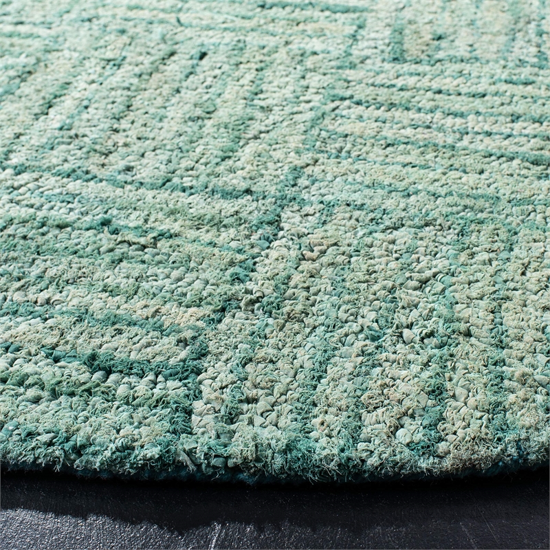 Safavieh Nantucket 8' Round Hand Tufted Cotton Pile Rug in Green