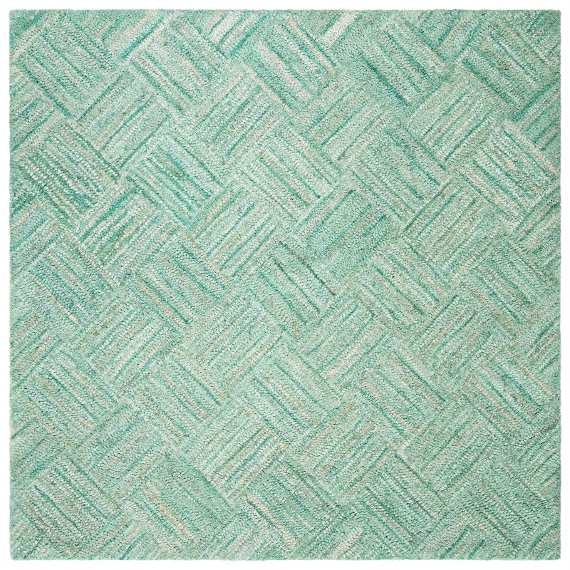 Safavieh Nantucket 8' Square Hand Tufted Cotton Pile Rug in Green