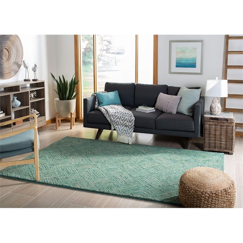 Safavieh Nantucket 8' Square Hand Tufted Cotton Pile Rug in Green