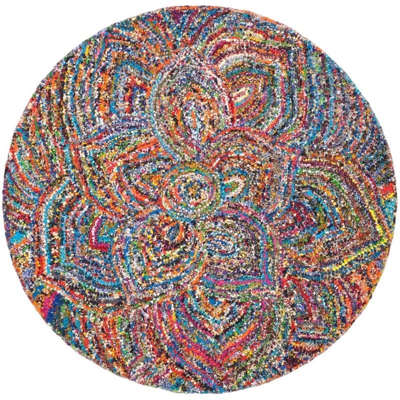 Safavieh Nantucket 4' Round Hand Tufted Cotton Pile Rug