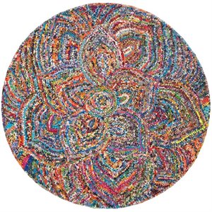 Safavieh Nantucket 4' Round Hand Tufted Cotton Pile Rug