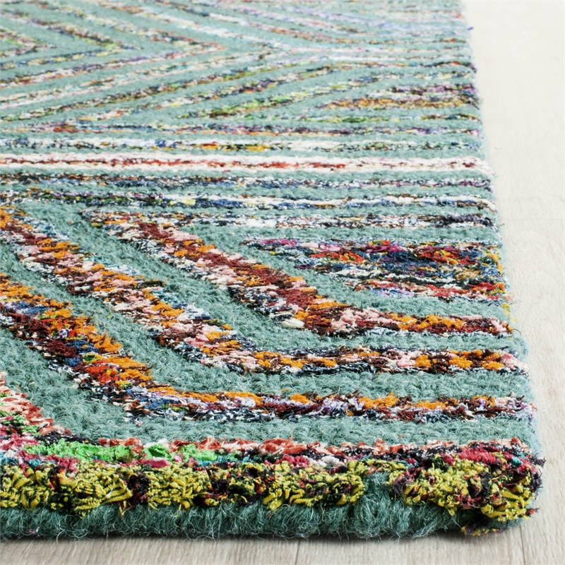 Safavieh Nantucket 9' X 12' Hand Tufted Cotton and Wool Rug in Blue