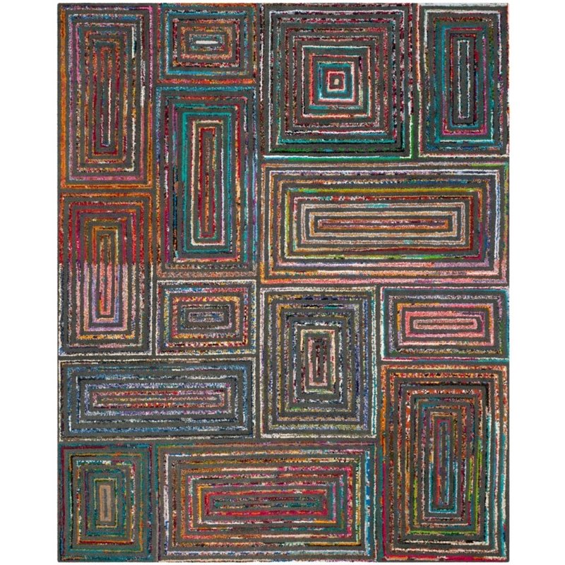 Safavieh Nantucket 4' Round Hand Tufted Rug in Charcoal