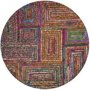 Safavieh Nantucket 4' Round Hand Tufted Rug in Charcoal