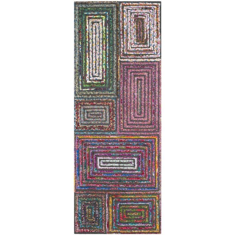 Safavieh Nantucket 4' Square Hand Tufted Rug in Charcoal
