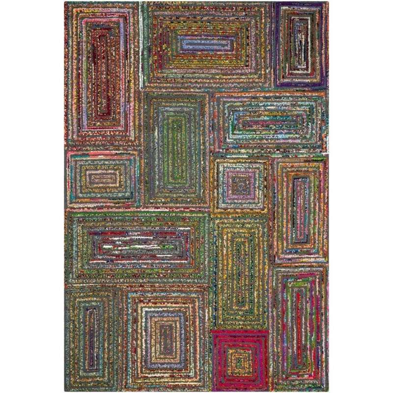 Safavieh Nantucket 8' X 10' Hand Tufted Cotton Wool Rug in Charcoal