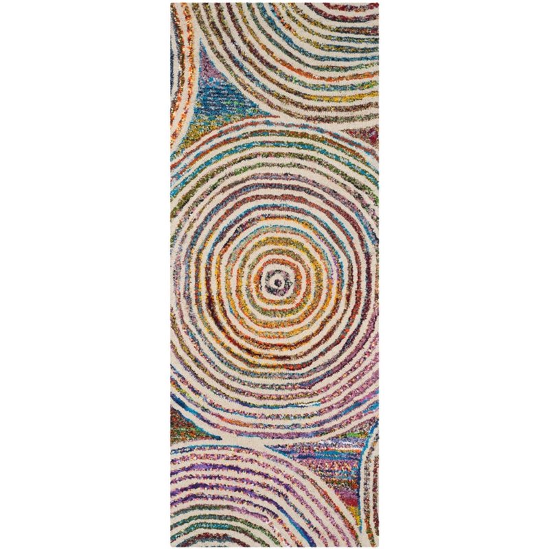 Safavieh Nantucket 4' Square Hand Tufted Cotton Wool Rug in Beige