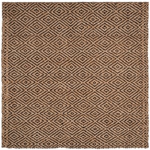 Safavieh Natural Fiber 7'-0&quot x 7'-0&quot Jute Hand Woven Rug in Natural / Black