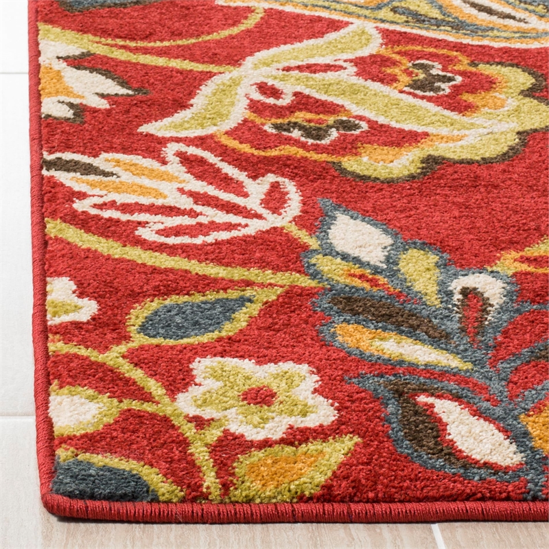 Safavieh Newbury 3' X 5' Power Loomed Rug in Red and Ivory
