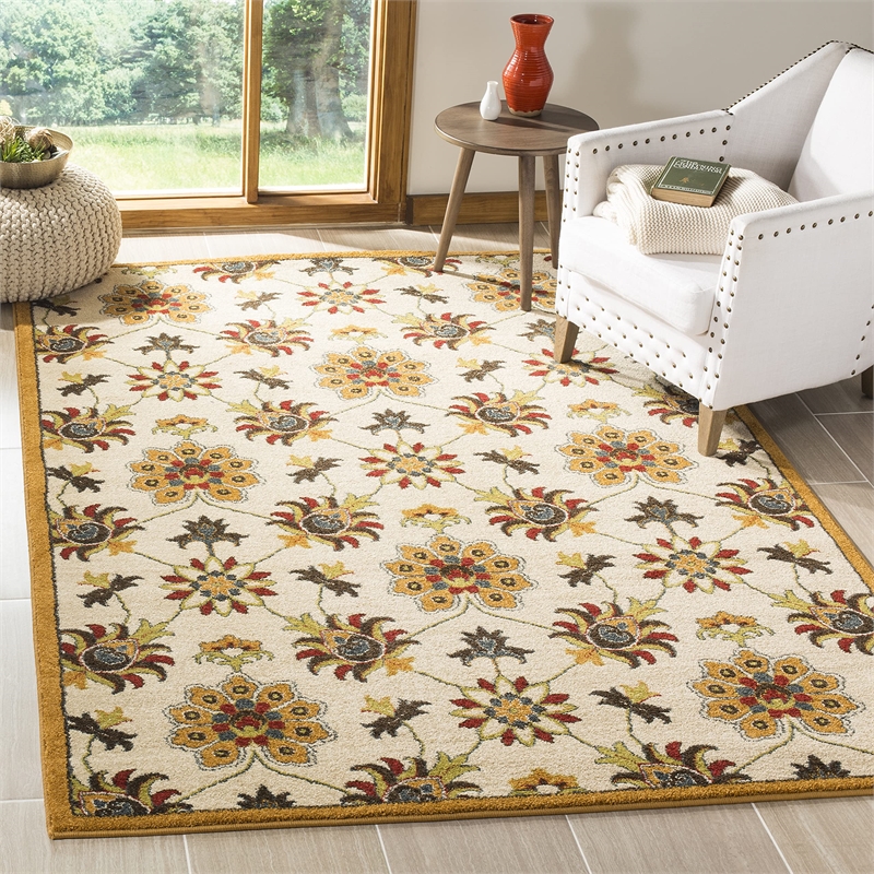 Safavieh Newbury 3' X 5' Power Loomed Rug in Ivory and Gold