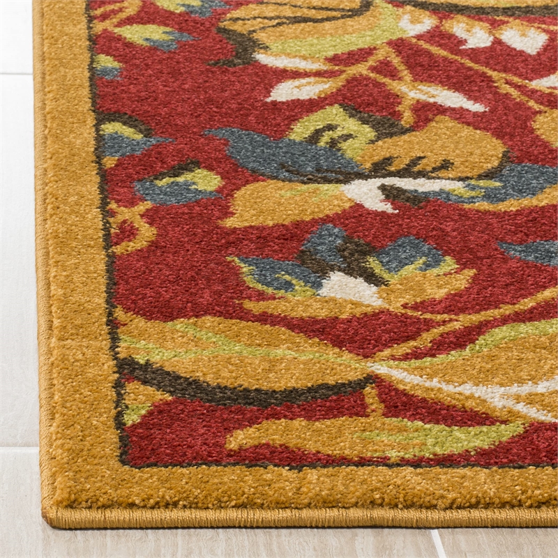 Safavieh Newbury 3' X 5' Power Loomed Rug in Red and Gold