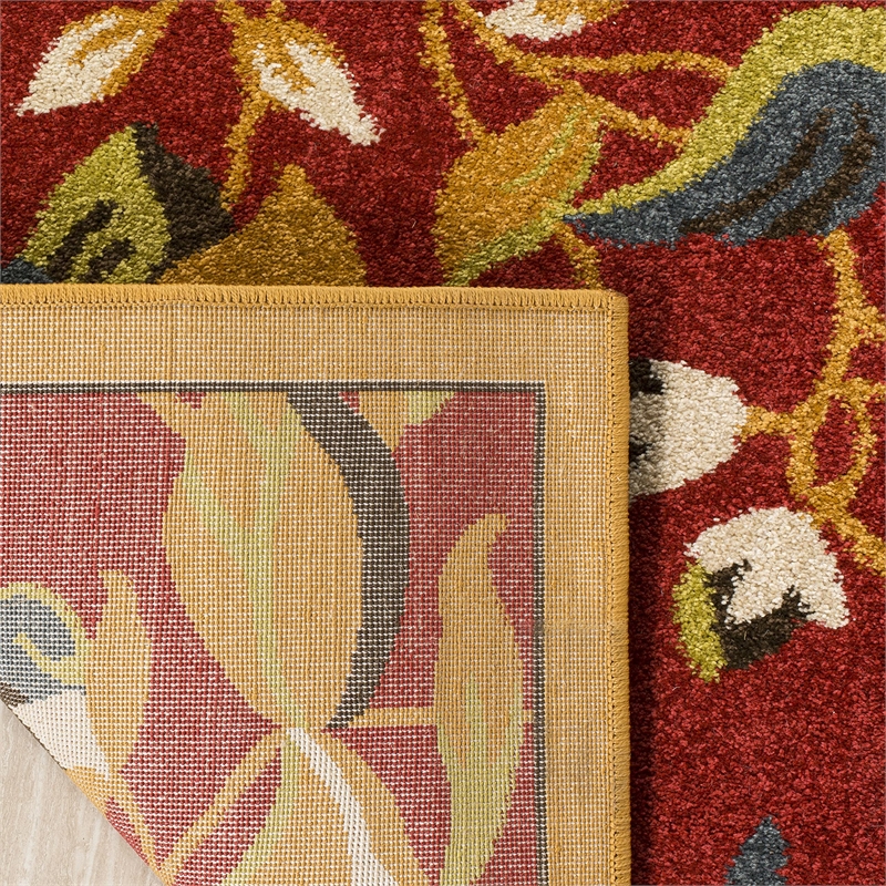 Safavieh Newbury 3' X 5' Power Loomed Rug in Red and Gold