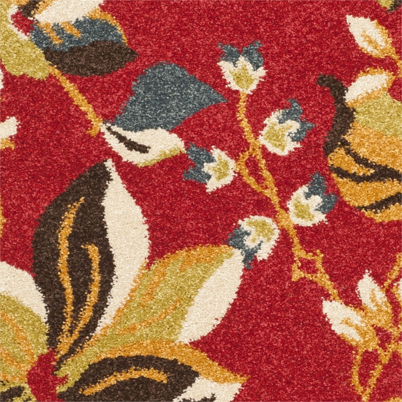 Safavieh Newbury 3' X 5' Power Loomed Rug in Red and Gold