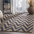 Safavieh Organica 3' X 5' Hand Knotted Jute Rug in Blue and Natural