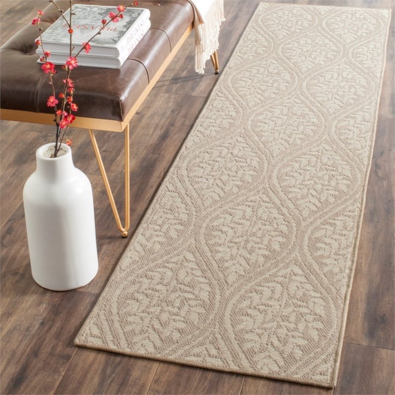 Safavieh Palm Beach 2' X 8' Hand Woven Rug in Sand and Natural