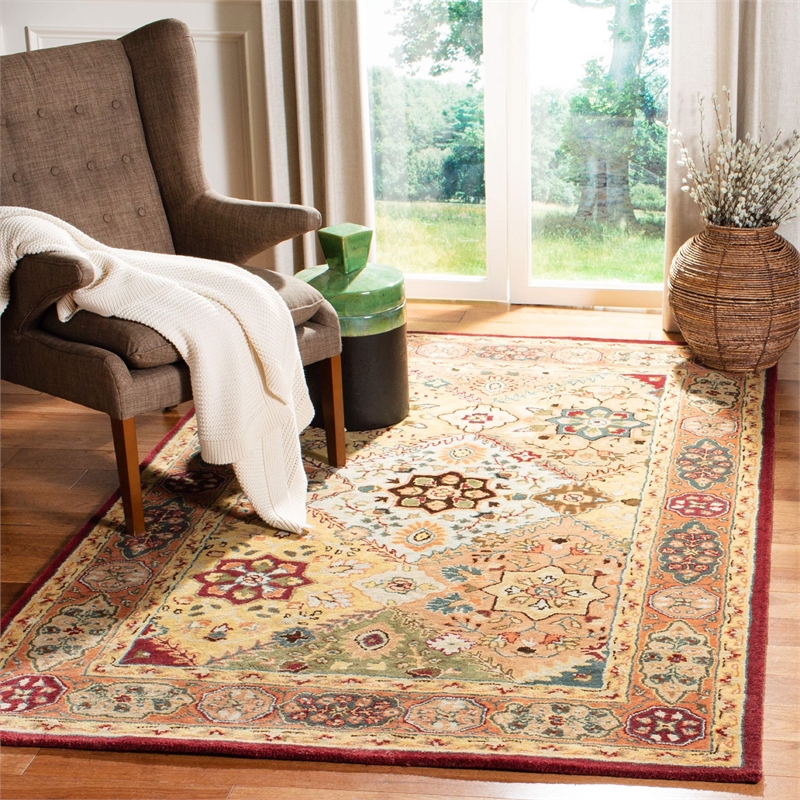 Safavieh Legend 3' X 5' Hand Tufted Wool Rug in Red and Rust