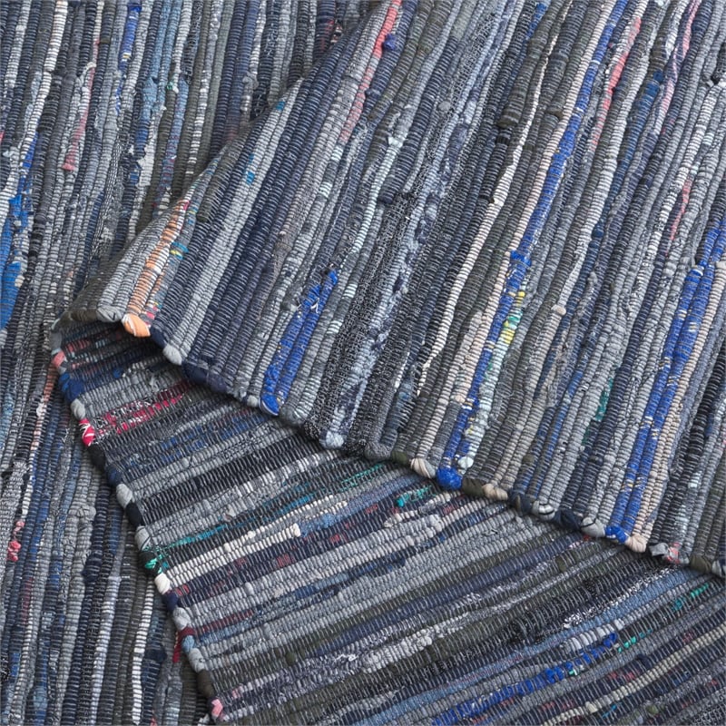 Safavieh Rag 10' X 14' Hand Woven Cotton Rug in Ink