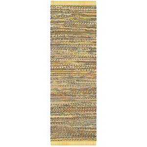 Safavieh Rag 2'3&quot X 10' Hand Woven Cotton Rug in Yellow