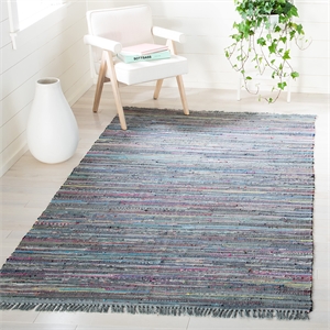 Safavieh Rag 4' X 6' Hand Woven Cotton Rug in Gray
