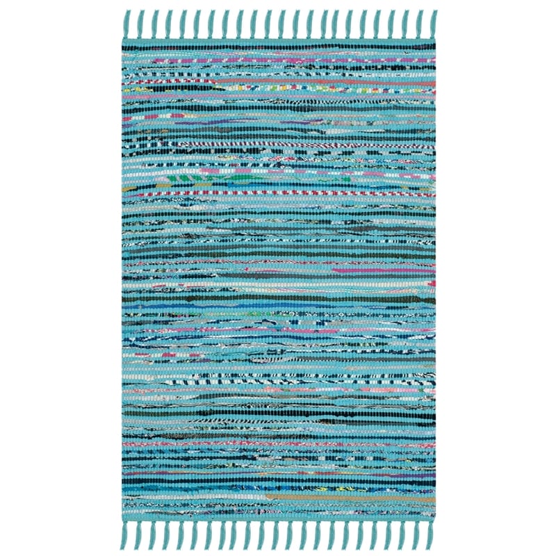 Safavieh Rag 2' X 3' Hand Woven Cotton Rug in Turquoise