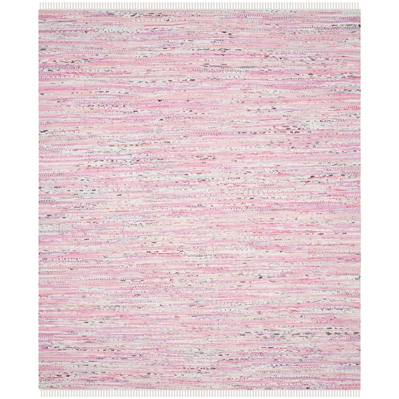 Safavieh Rag 9' X 12' Hand Woven Cotton Rug in Light Pink
