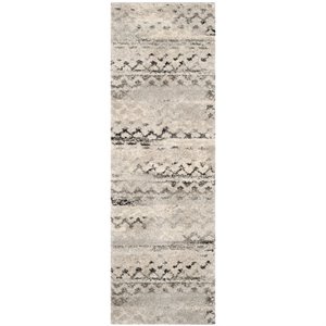 Safavieh Retro 4' X 6' Power Loomed Rug in Cream and Gray