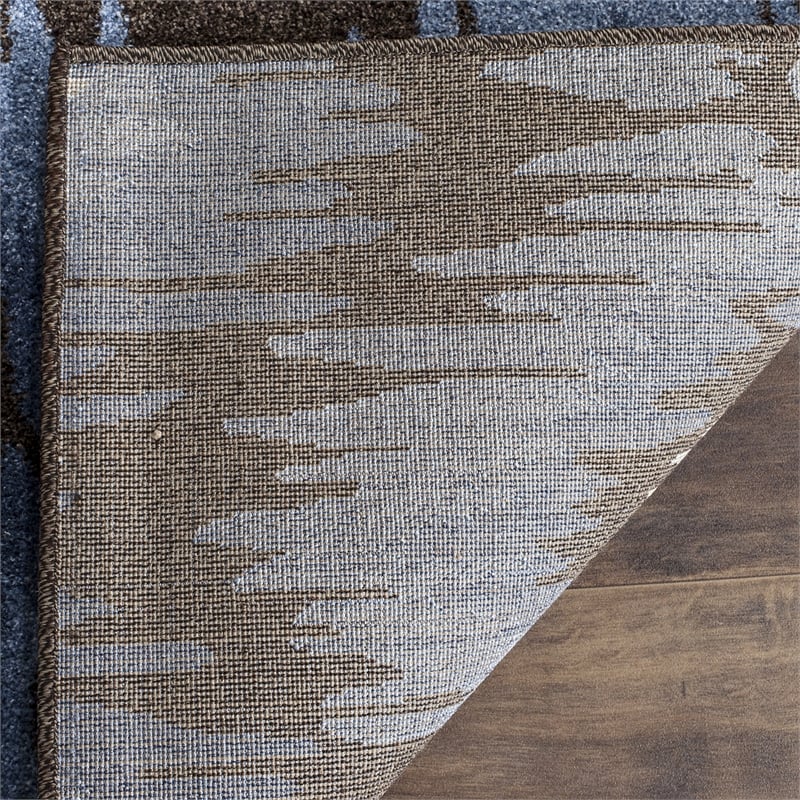 Safavieh Retro 3' X 5' Power Loomed Rug in Dark Brown and Blue
