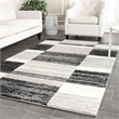 Safavieh Retro 3' X 5' Power Loomed Rug in Black and Light Gray