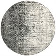 Safavieh Retro 6' Round Power Loomed Rug in Black and Light Gray