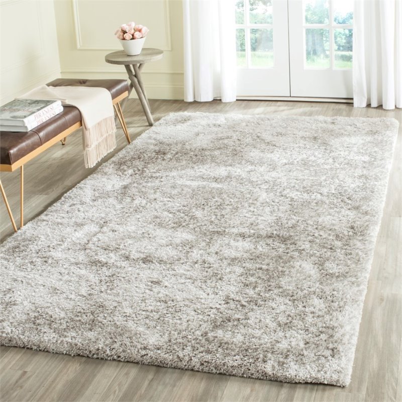 Safavieh South Beach Shag 5' X 8' Hand Tufted Rug in Ice