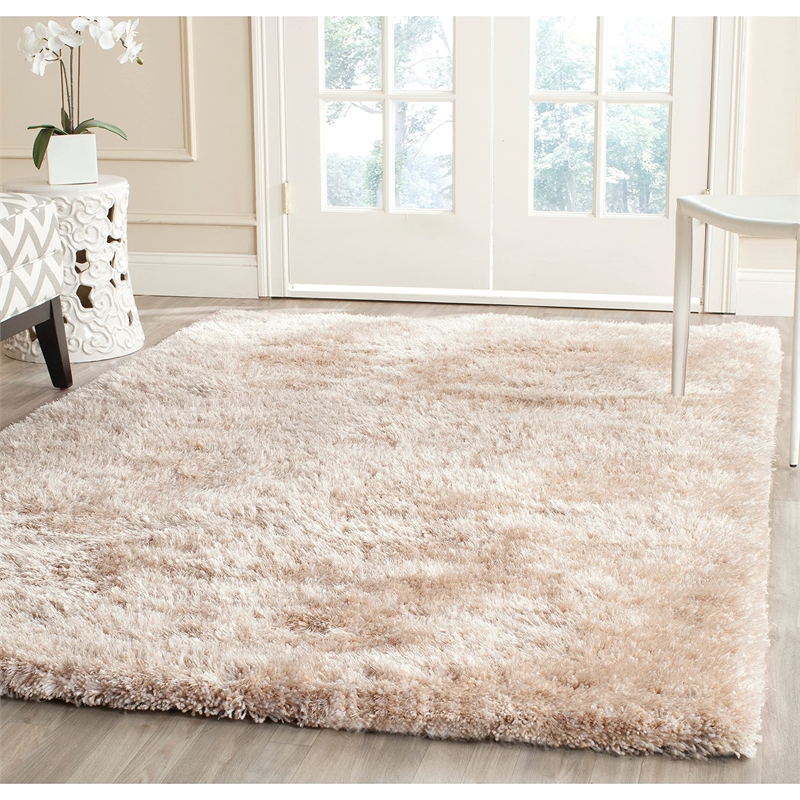 Safavieh South Beach Shag 8' X 10' Hand Tufted Rug in Ice