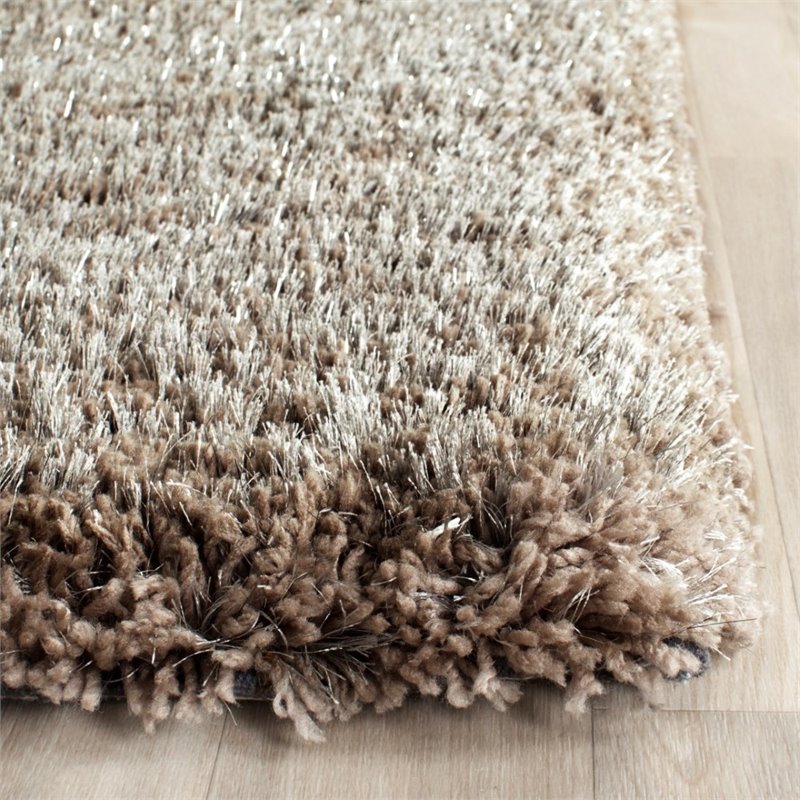 Safavieh South Beach Shag 5' X 8' Hand Tufted Rug in Silver