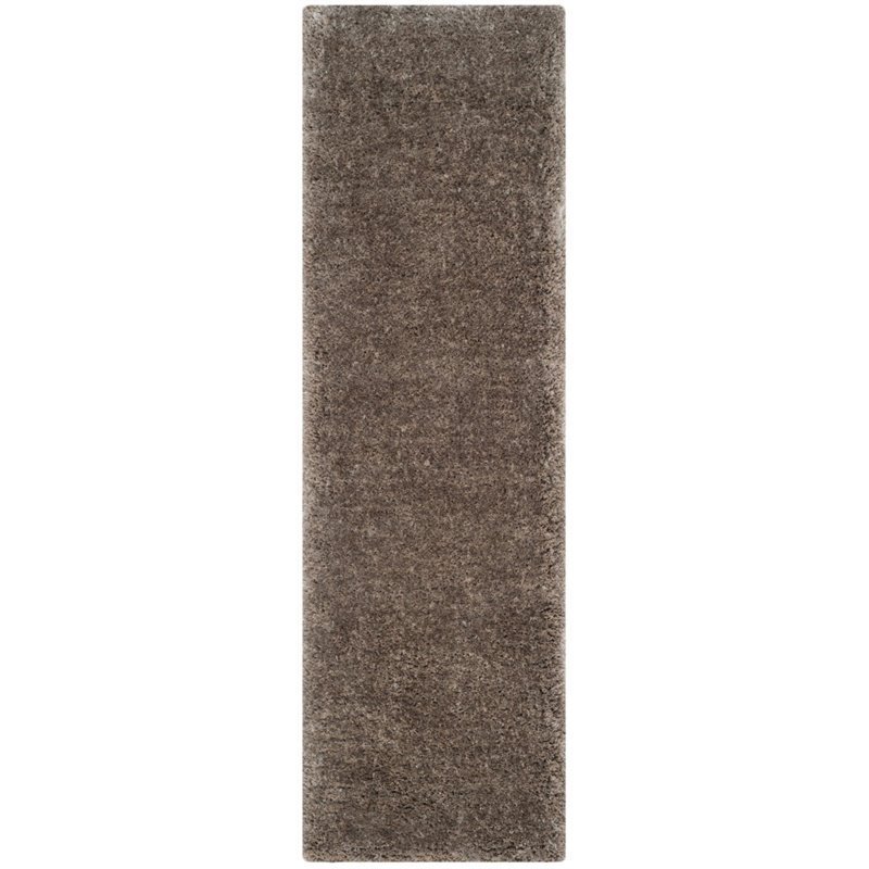 Safavieh South Beach Shag 6' Square Hand Tufted Rug in Silver