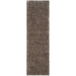 Safavieh South Beach Shag 6' Square Hand Tufted Rug in Silver