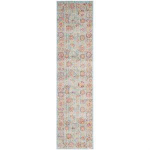Safavieh Sevilla 2'1&quot X 8' Power Loomed Viscose Rug in Light Blue
