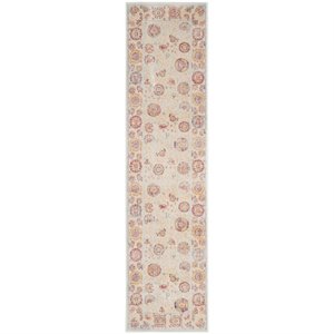 Safavieh Sevilla 2'1&quot X 8' Power Loomed Viscose Rug in Silver