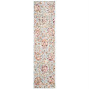 Safavieh Sevilla 2'1&quot X 8' Power Loomed Viscose Rug in Light Blue