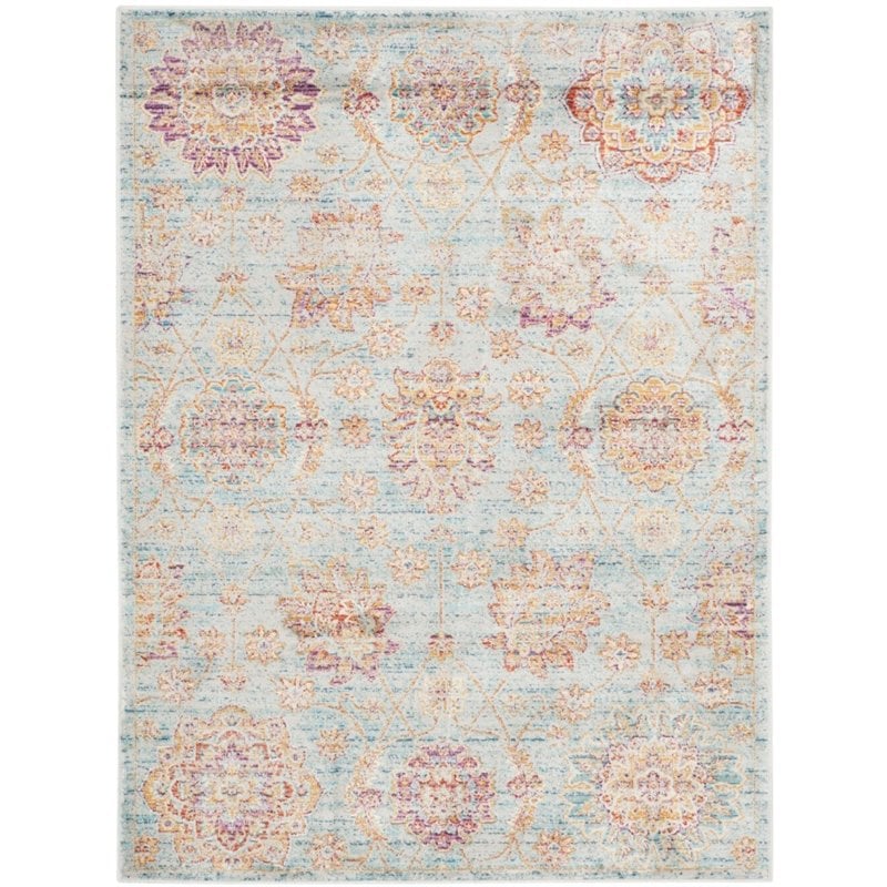Safavieh Sevilla 8' X 11' Power Loomed Viscose Rug in Light Blue