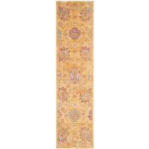 Safavieh Sevilla 4' X 5'7&quot Power Loomed Viscose Rug in Gold