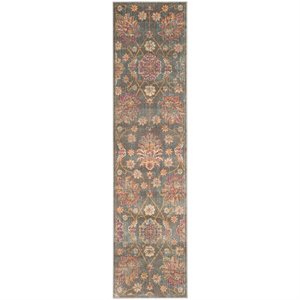 Safavieh Sevilla 2'1&quot X 8' Power Loomed Viscose Rug in Gray