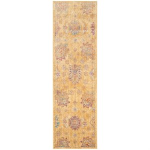Safavieh Sevilla 2'2&quot X 7' Power Loomed Viscose Rug in Gold