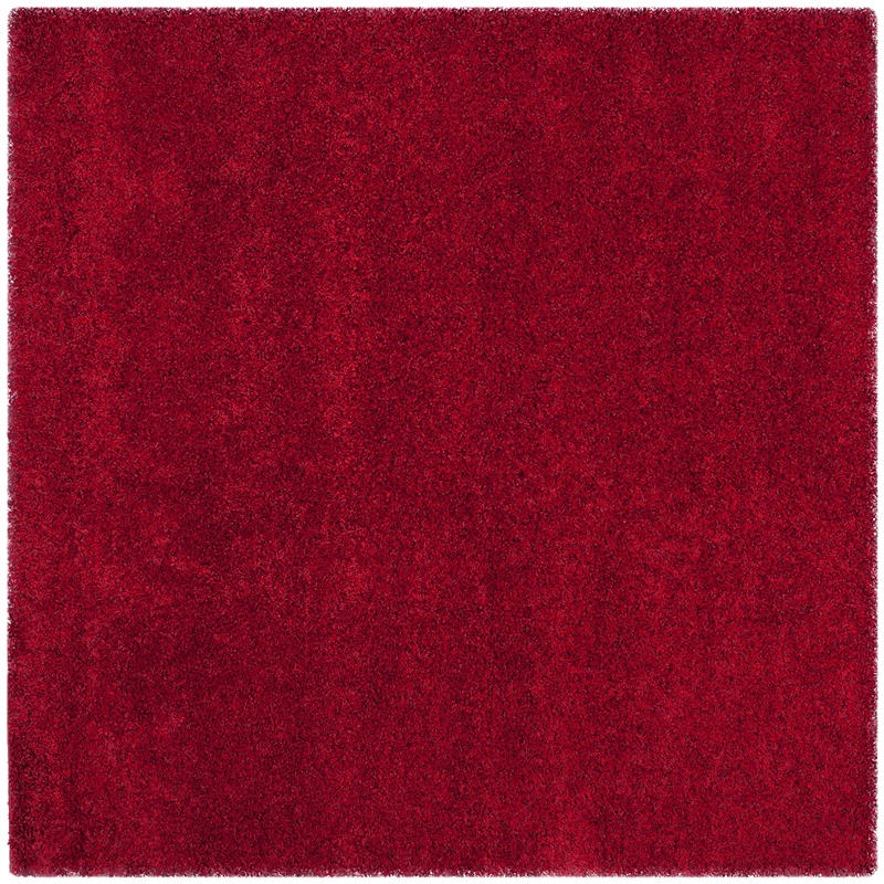 Safavieh California Shag 4' Square Power Loomed Rug in Red