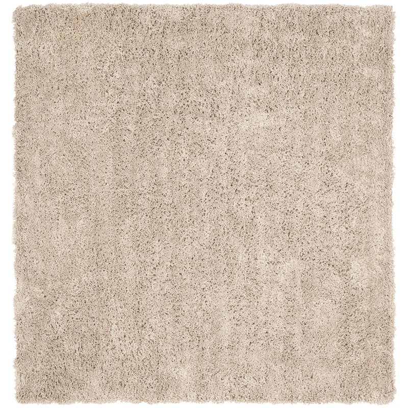 Safavieh Shag 9' Square Hand Tufted Acrylic Rug in Taupe