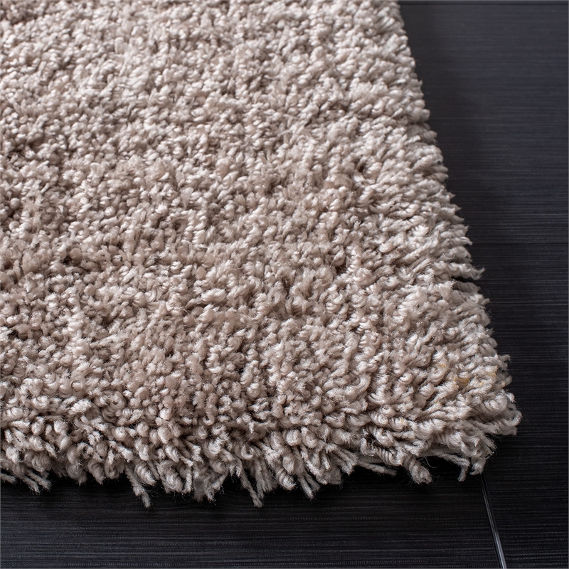 Safavieh Shag 9' Square Hand Tufted Acrylic Rug in Taupe