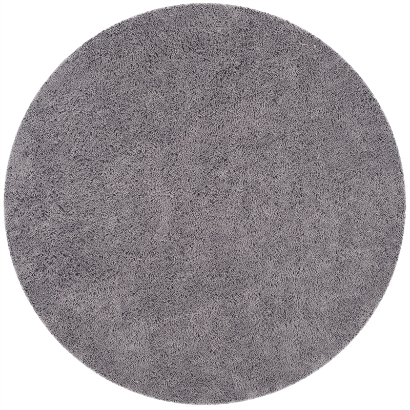 Safavieh Shag 8' Round Hand Tufted Acrylic Rug in Ivory