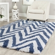 Safavieh Shag 5' Square Hand Tufted Acrylic Rug in Ivory and Blue