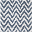 Safavieh Shag 5' Square Hand Tufted Acrylic Rug in Ivory and Blue