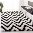 Safavieh Shag 3' X 5' Hand Tufted Acrylic Rug in Ivory and Black